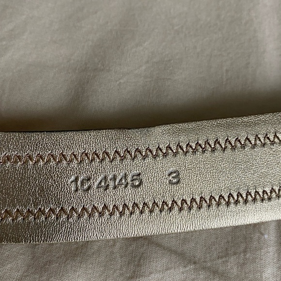 Vintage Prada Gold Metallic Belt with Floral Buckle Design - Picture 10 of 13